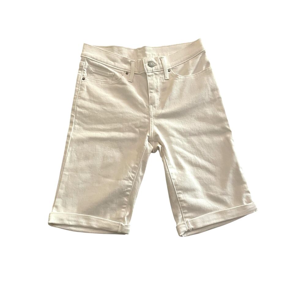 Levi’s Womens 28 Bermuda Shorts NWOT White Denim Classic 5-Pocket Stretch Clean